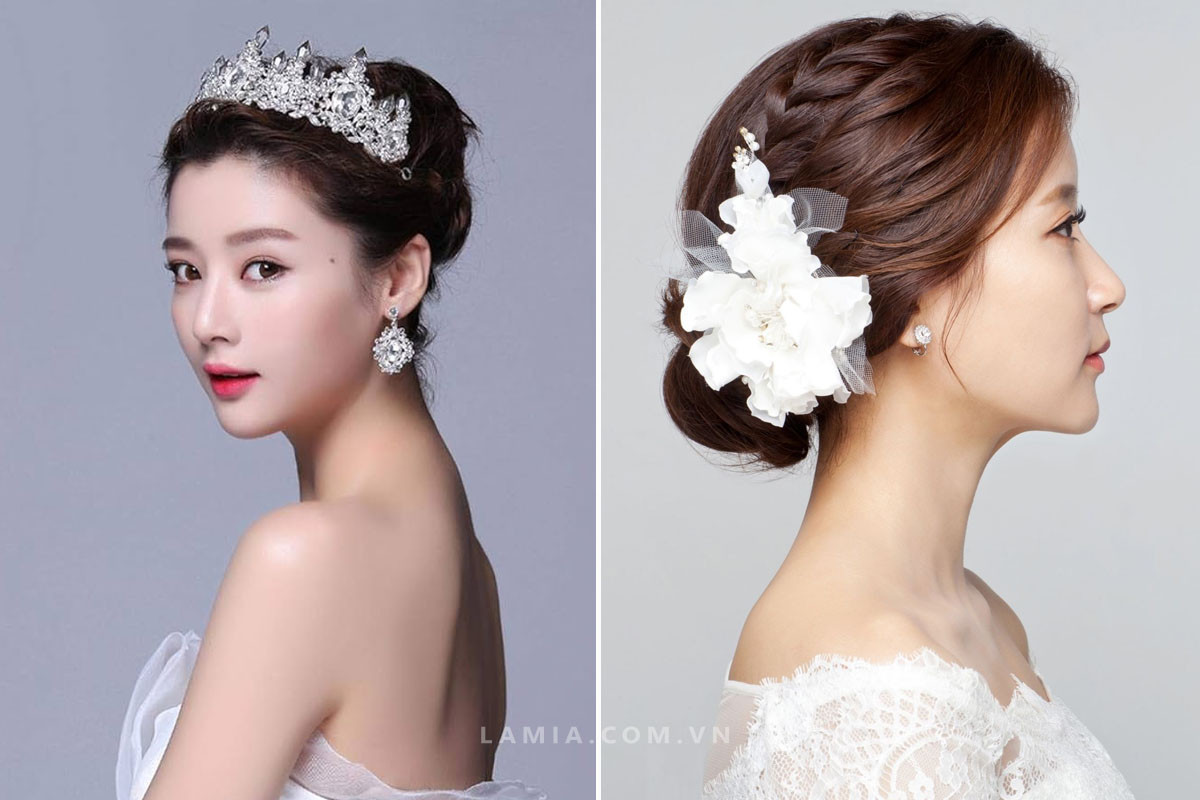 Kiểu tóc búi phồng nhẹ nhàng, hiện đại cho cô dâu