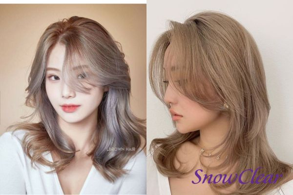 Kiểu tóc butterfly layer nhuộm màu bạch kim nổi bật phong cách Hàn Quốc