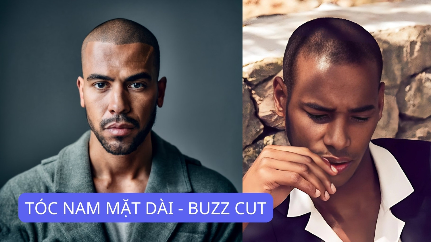Kiểu tóc Buzz Cut gọn gàng cho nam mặt dài, thể hiện cá tính mạnh mẽ