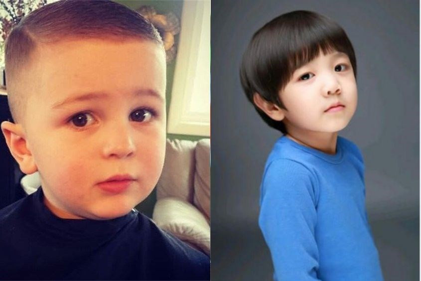 Kiểu tóc cho bé trai 5 tuổi mặt tròn