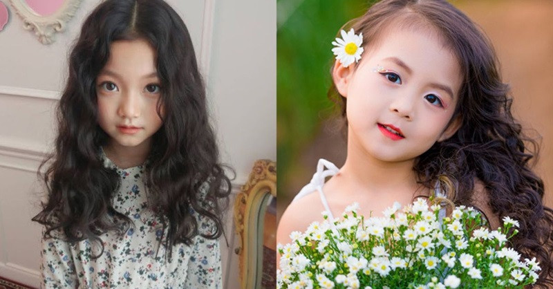 Kiểu tóc công chúa uốn sóng nước nhẹ nhàng cho bé