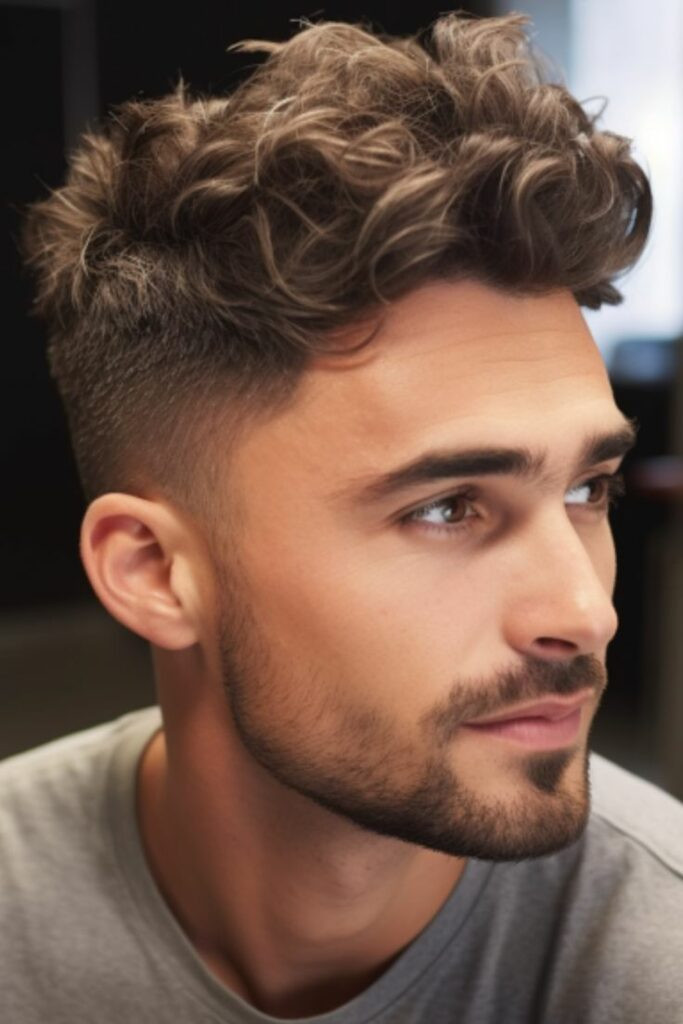 Kiểu tóc curly hair nam fade sắc sảo