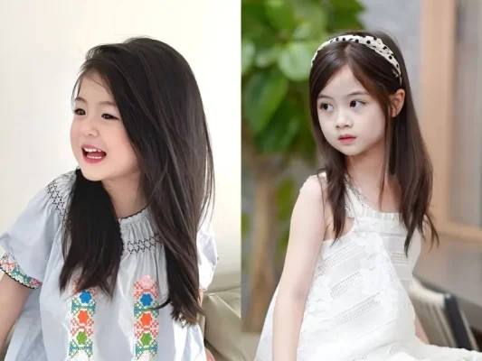 Kiểu tóc dài suôn mượt tự nhiên cho bé gái