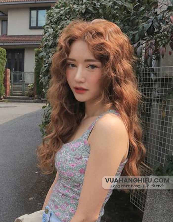 Kiểu tóc dài uốn gợn sóng lọn nhỏ giữ nếp lâu dài
