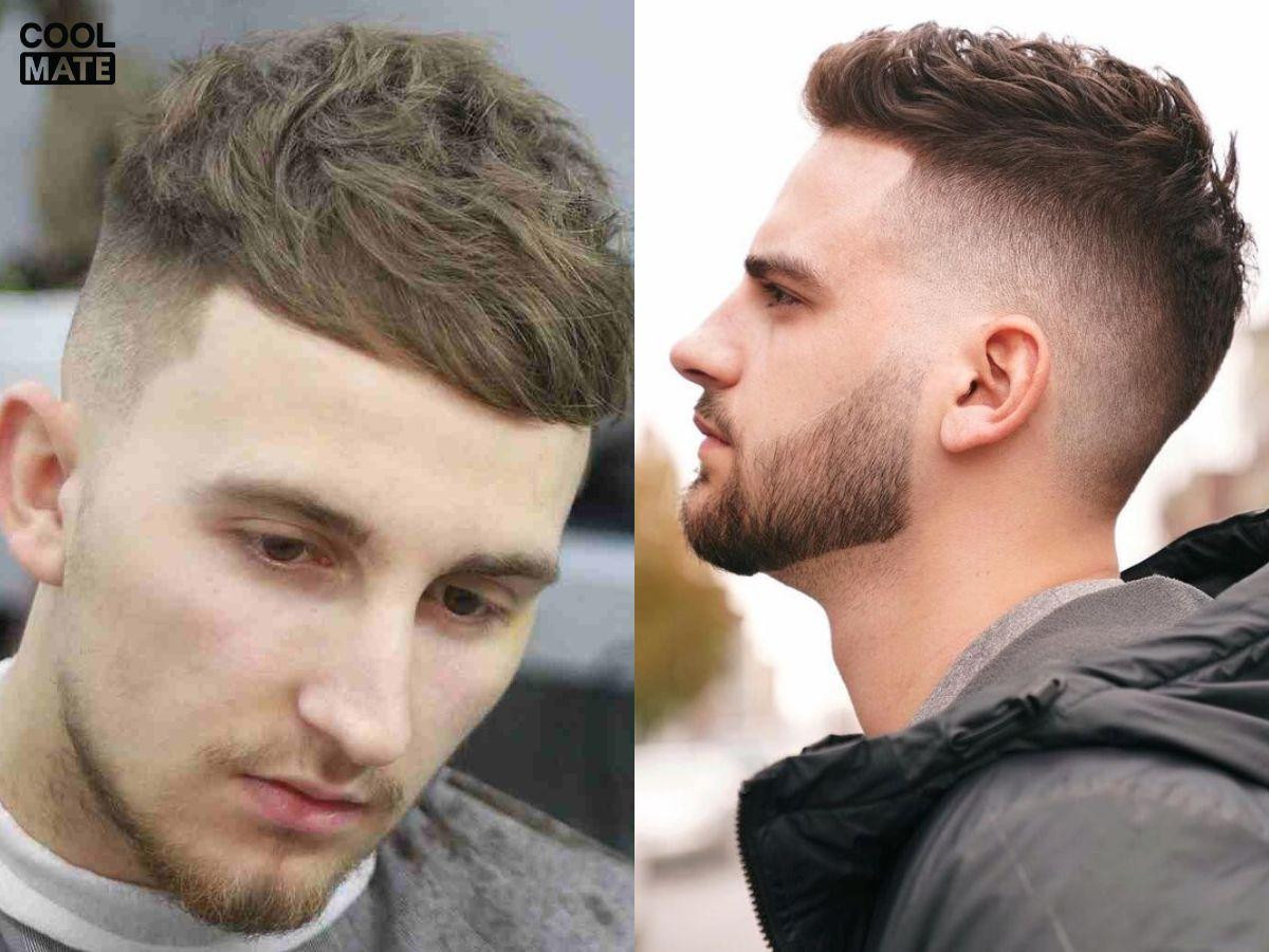 Kiểu tóc đầu đinh xoăn tạo nét lãng tử và hiện đại, phần tóc đỉnh đầu uốn bồng bềnh