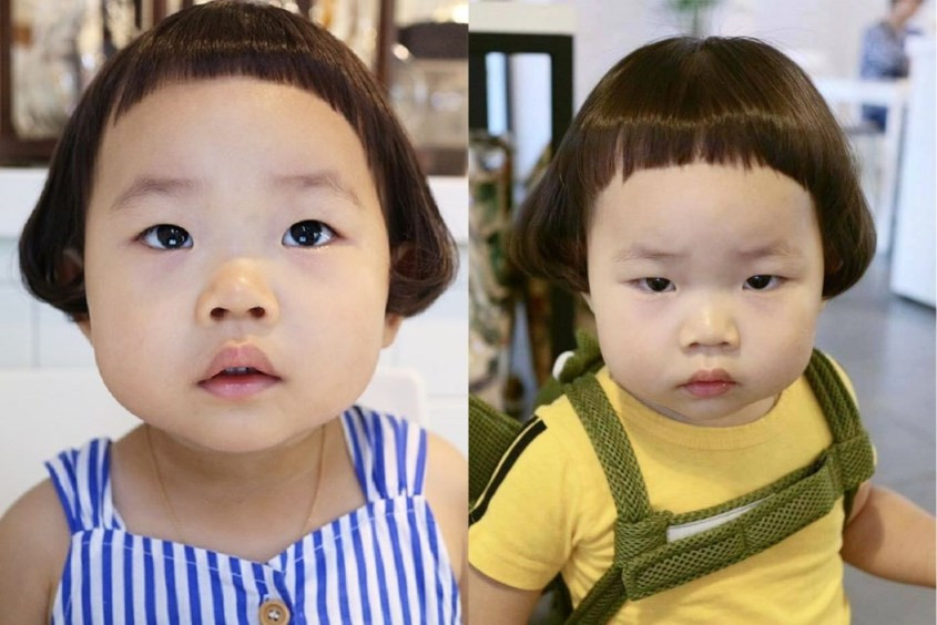 Kiểu tóc đầu nấm dễ thương cho bé gái 2 tuổi