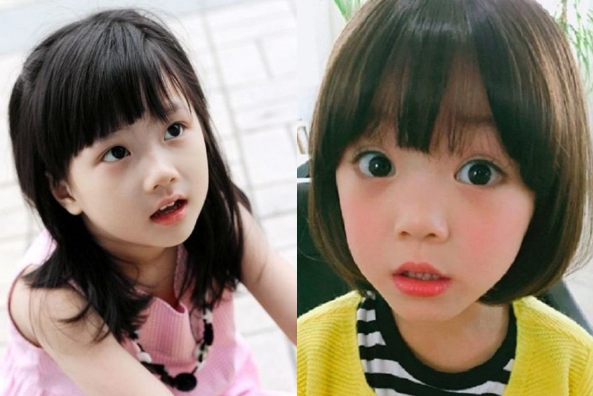 Kiểu tóc dễ thương cho bé gái mặt trái xoan