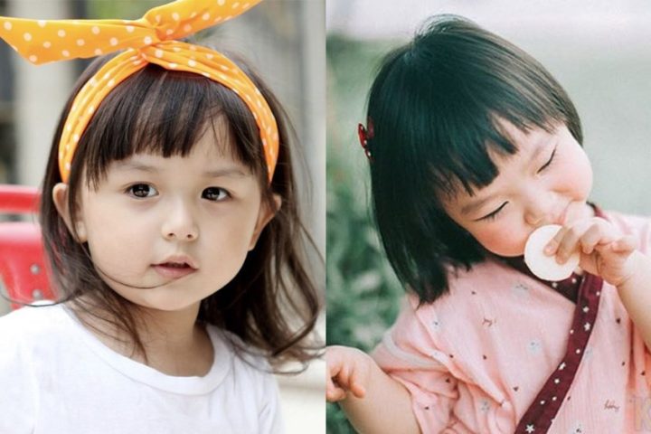 Kiểu tóc dễ thương cho bé gái mặt tròn
