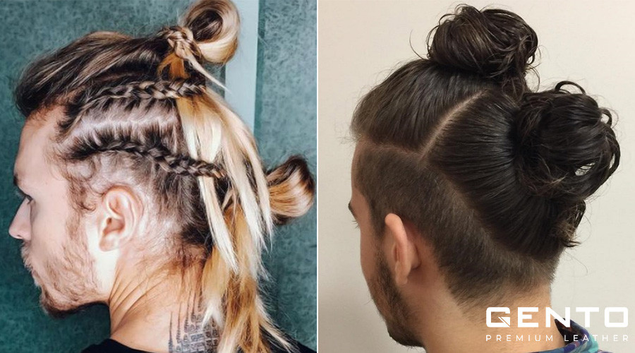 Kiểu tóc double manbun nam với hai búi tóc độc đáo, thể hiện sự sáng tạo và phá cách.
