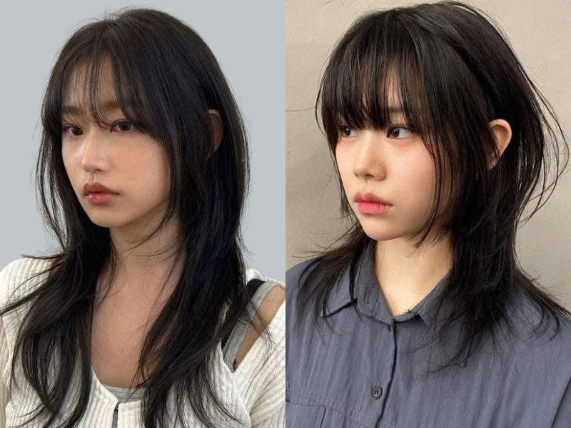 kiểu tóc đuôi cá nữ trán cao
