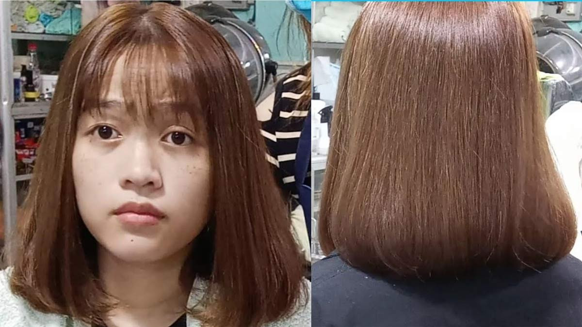 Kiểu tóc duỗi cúp phồng đẹp