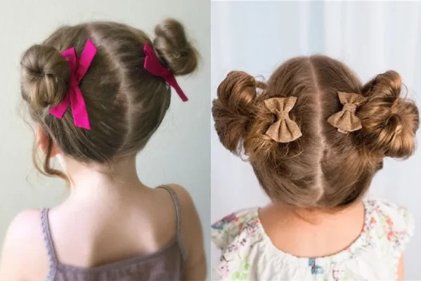 Kiểu tóc đuôi ngựa cao năng động cho bé gái 10 tuổi mặt tròn