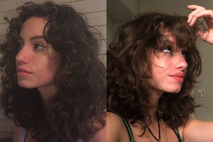 kiểu tóc đuôi sói nữ uốn xoăn nhẹ nhàng và bồng bềnh