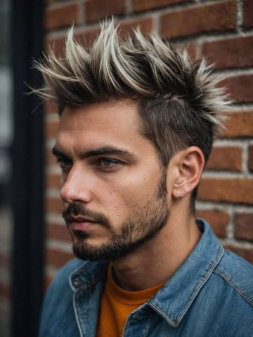 Kiểu tóc Faux Hawk hiện đại với fade thấp