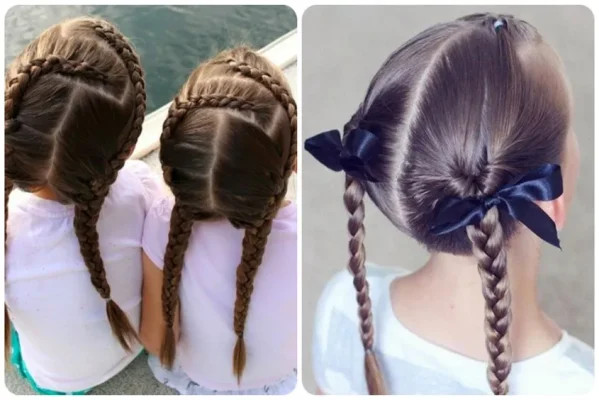 Kiểu tóc hai bím đáng yêu phù hợp cho bé gái 10 tuổi mặt tròn