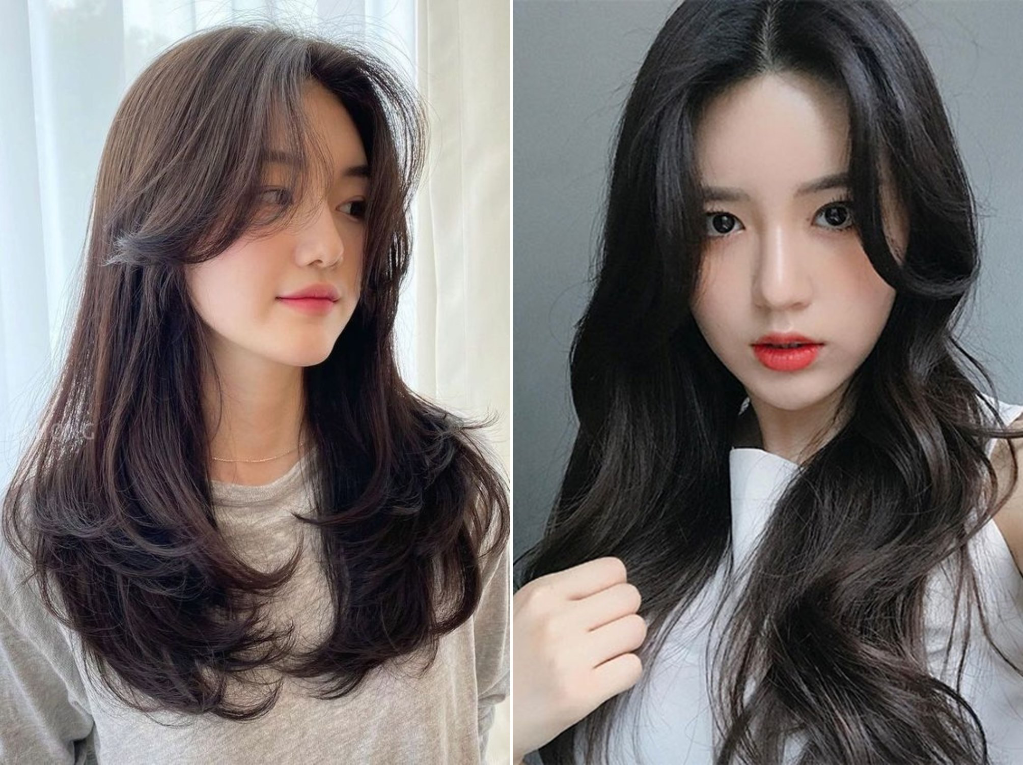 Kiểu tóc hai mái dài nữ tính và duyên dáng