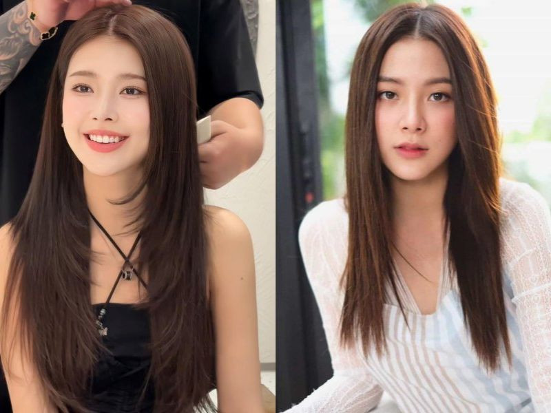 Kiểu tóc layer dài thẳng thanh thoát