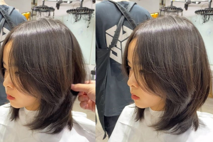 Kiểu tóc layer ngang vai gọn gàng cho bé gái tuổi 12