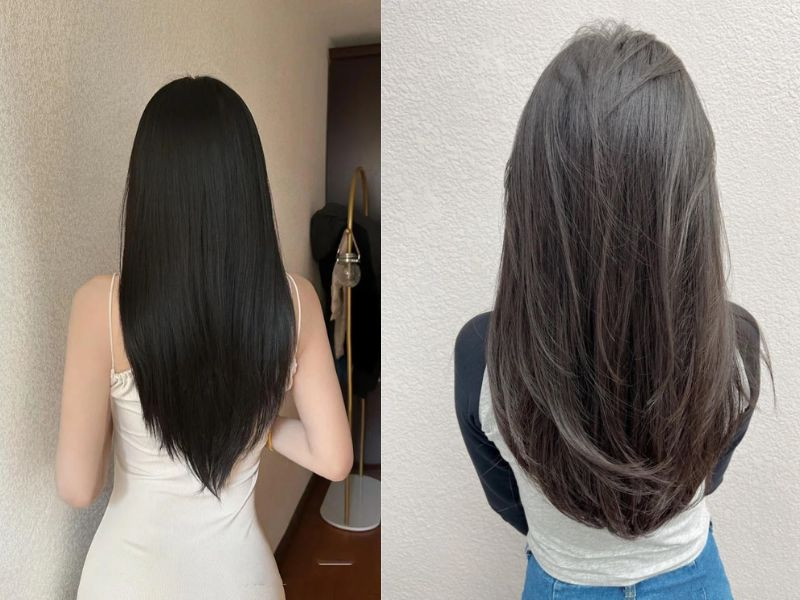 Kiểu tóc layer nữ dài ngang bầu mềm mại và nữ tính.