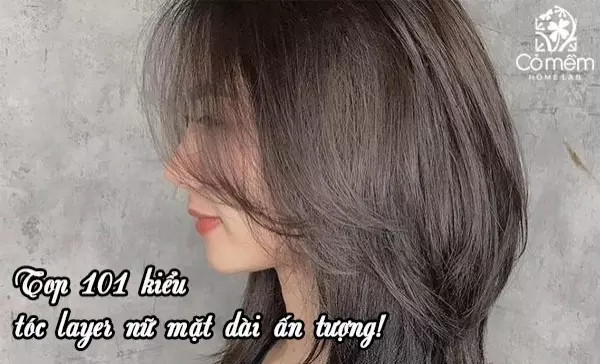 Kiểu tóc layer nữ mặt dài mái thưa