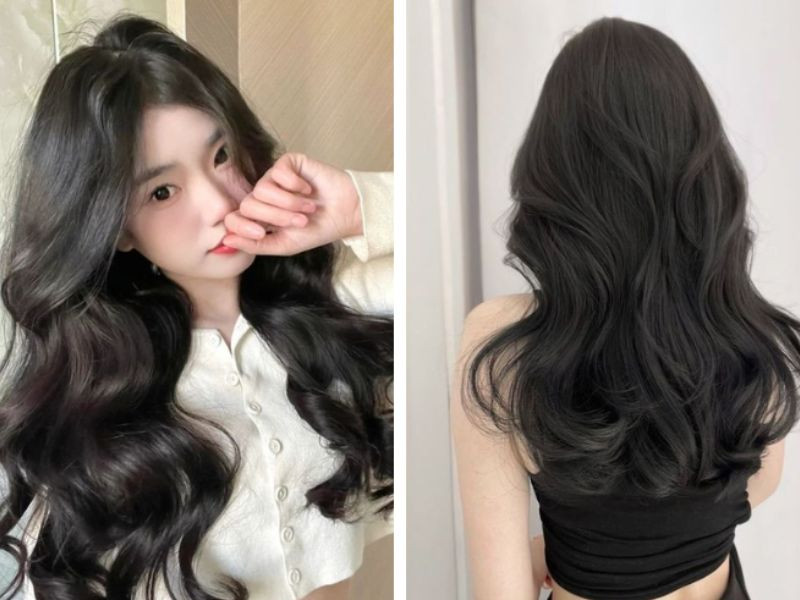 Kiểu tóc layer nữ uốn xoăn lơi hiện đại, mang nét đẹp Hàn Quốc.