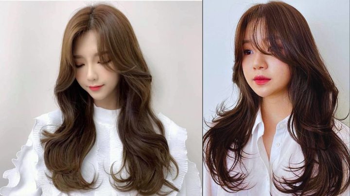 Kiểu tóc layer nữ xoăn nhẹ ôm gọn mặt tròn