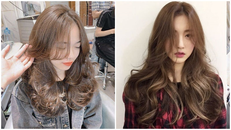 Kiểu tóc layer uốn dài mái dài