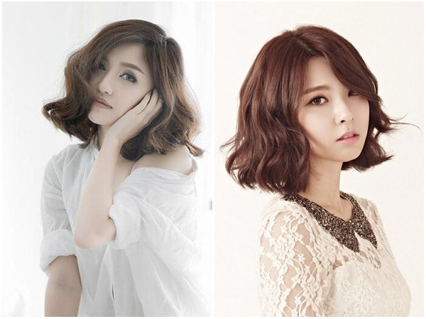 Kiểu tóc Lob xoăn sóng mềm mại phù hợp tuổi 40 mặt tròn