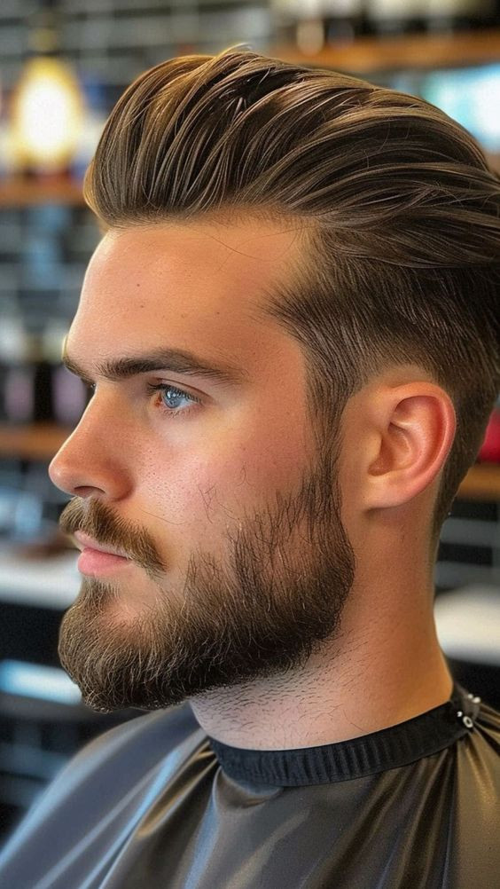 Kiểu tóc Low Taper Fade với Pompadour