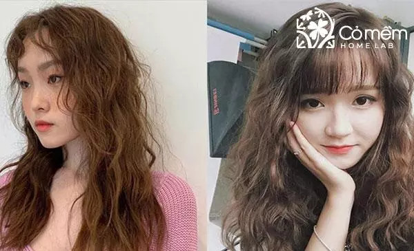 kiểu tóc mái chữ L uốn phồng