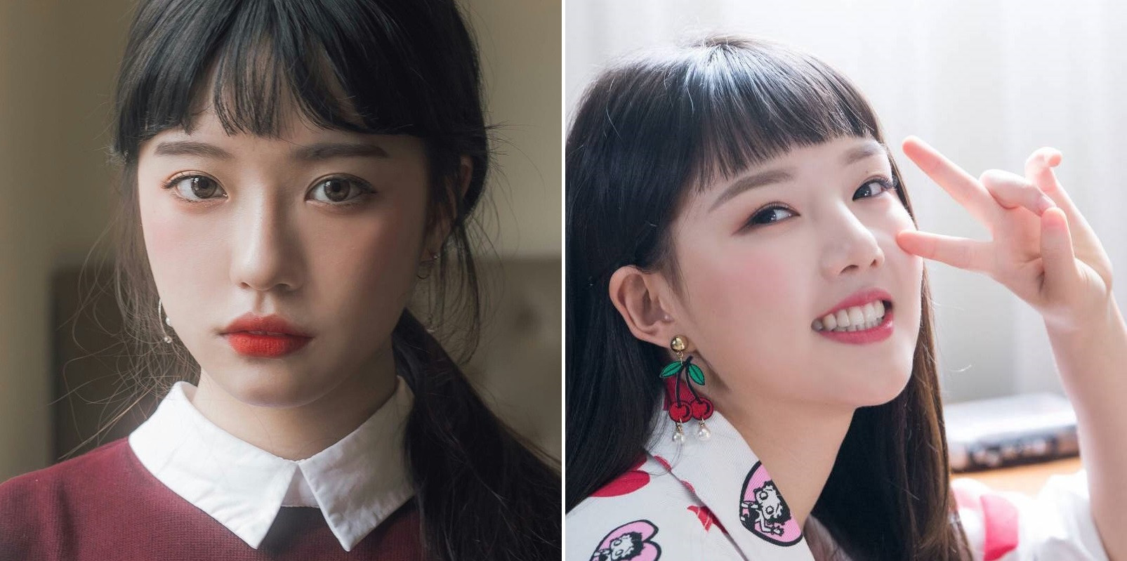 Kiểu tóc mái ngố trên lông mày tạo nét ngây thơ