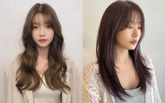 Kiểu tóc mái thưa tự nhiên kết hợp uốn cho phụ nữ tuổi 50