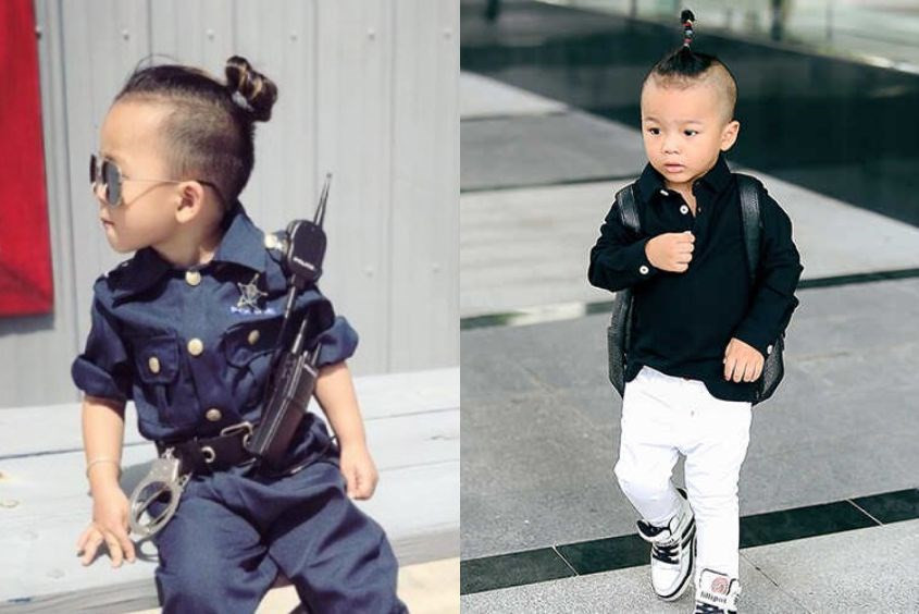 Kiểu tóc man bun độc đáo thể hiện phong cách cho bé trai 5 tuổi