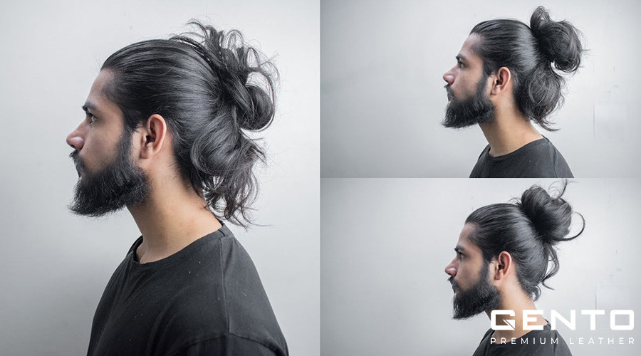 Kiểu tóc manbun nam búi lỏng (messy man bun), thể hiện phong cách tự do, phóng khoáng.