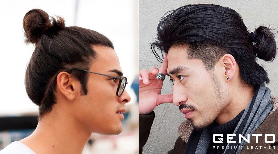 Kiểu tóc manbun nam lấy cảm hứng từ samurai châu Á, búi gọn và có thể kèm trâm cài.