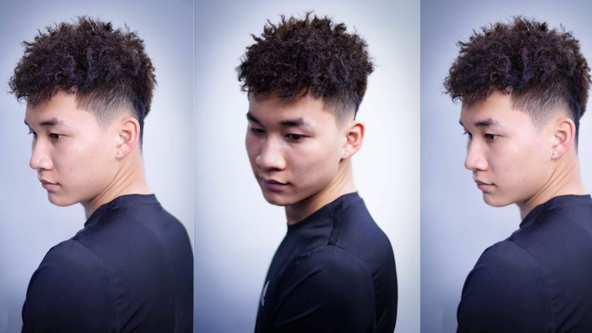 Kiểu tóc Mohican uốn hình con sâu