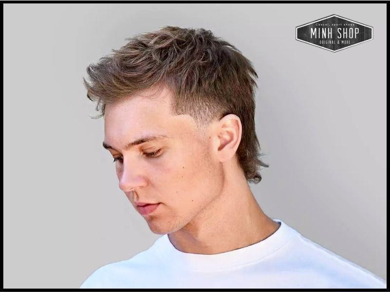 Kiểu tóc Mullet cho nam trán cao phá cách