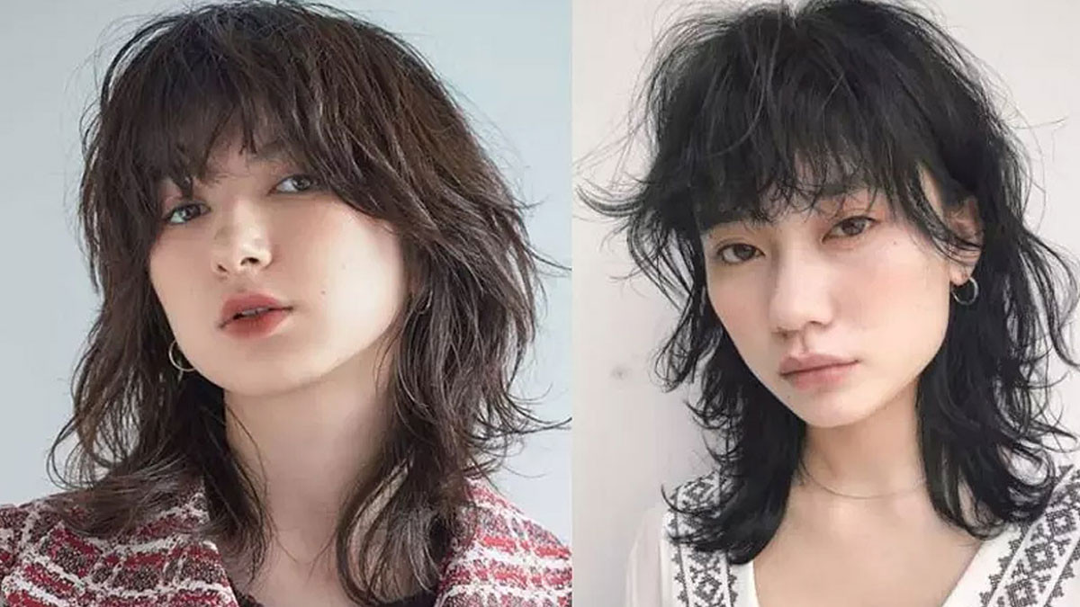 Kiểu tóc mullet đuôi sói nữ uốn xoăn xù mì, mang đến vẻ ngoài sành điệu và phá cách