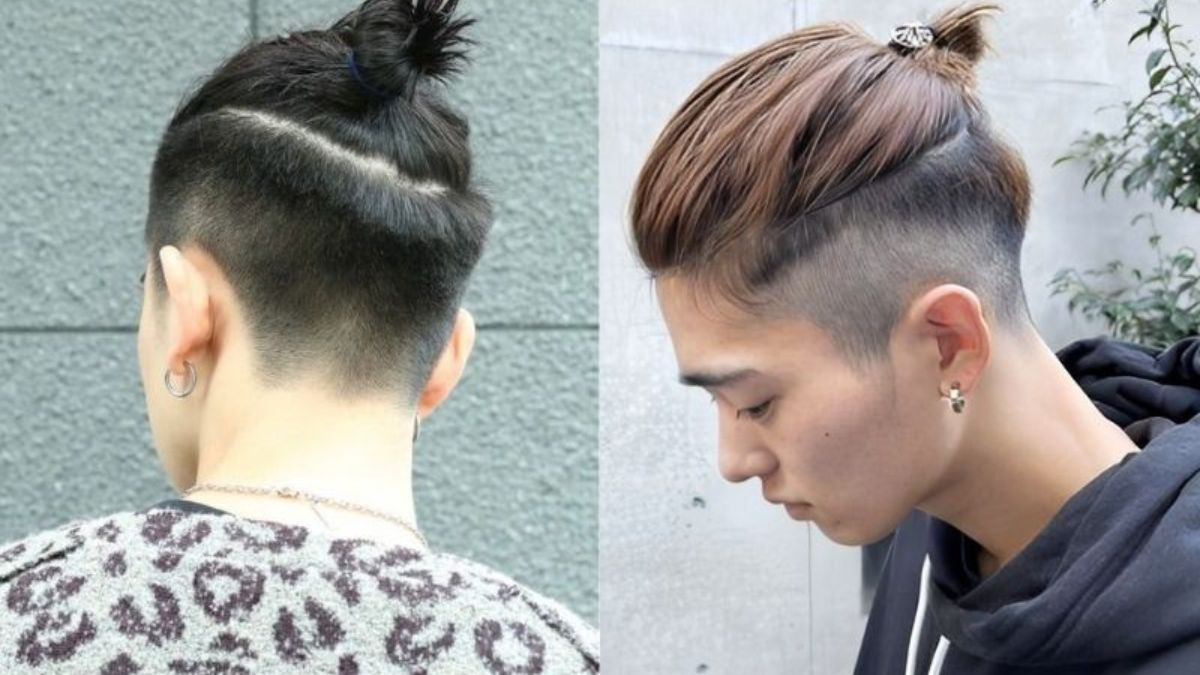 Kiểu tóc nam buộc lên chỏm gọn gàng