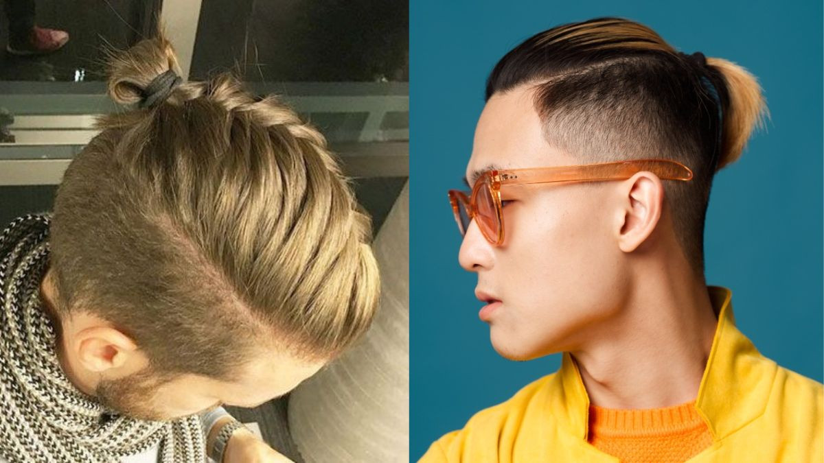 Kiểu tóc nam buộc lên nhuộm màu độc đáo