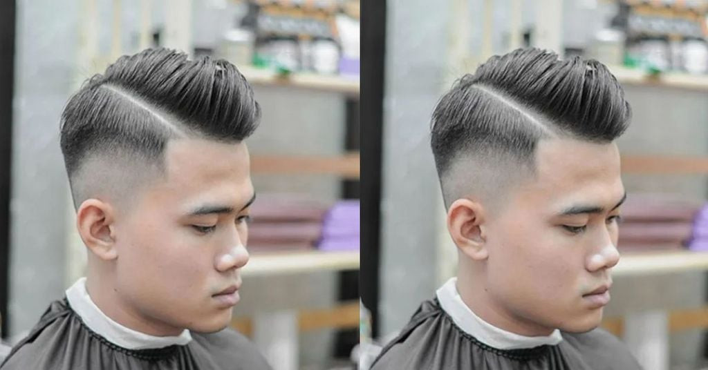 Kiểu tóc nam chân phương mái chéo trẻ trung