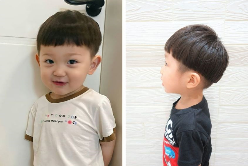 Kiểu tóc nấm cổ điển và đáng yêu cho bé trai 5 tuổi