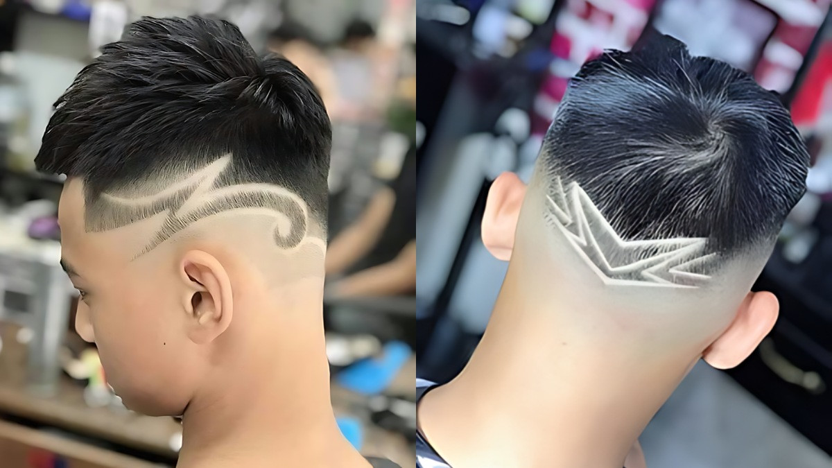Kiểu tóc nam có họa tiết tattoo độc đáo, một lựa chọn kiểu tóc nam cho khuôn mặt dài cá tính