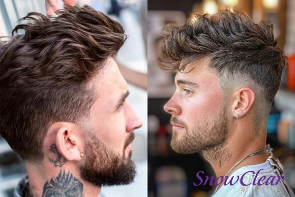 Kiểu tóc nam messy quiff kết hợp râu quai nón nam tính