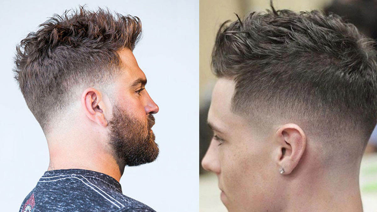 Kiểu tóc nam ngắn đẹp mặt tròn Drop Fade