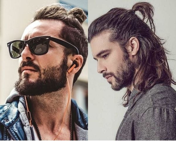Kiểu tóc nam uốn nhẹ Manbun nghệ thuật