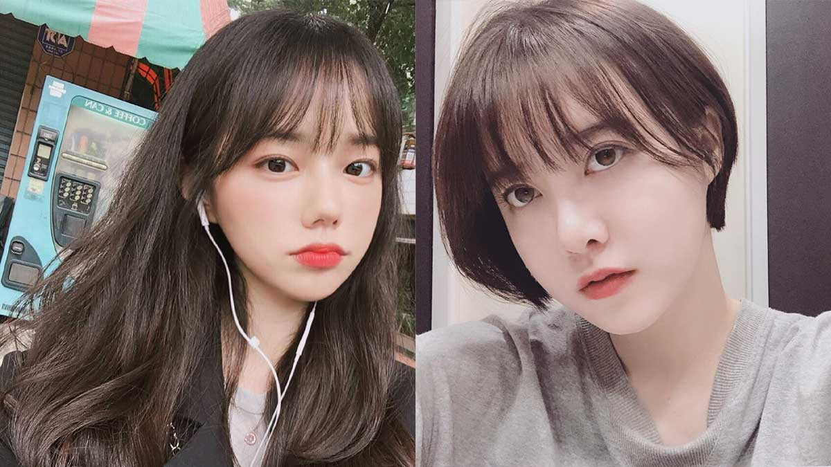 Kiểu tóc ngắn duỗi phồng kết hợp mái thưa màu nâu đen