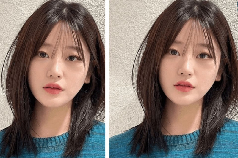 Kiểu tóc ngắn layer duỗi thẳng mượt mà, ôm gương mặt