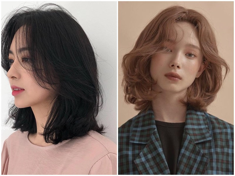 Kiểu tóc ngắn layer tỉa tầng nhẹ nhàng, màu nâu hạt dẻ