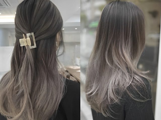Kiểu tóc ngắn nhuộm ombre nâu khói pha trộn giữa nét tự nhiên và hiện đại